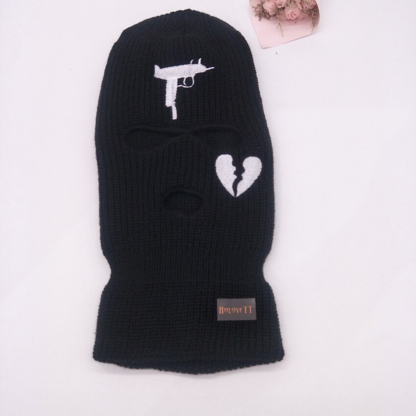 3 hull vinter varm unisex balaclava maske lue full ansiktsmaske svart strikket ski snowboard lue caps hip hop flere farger lue