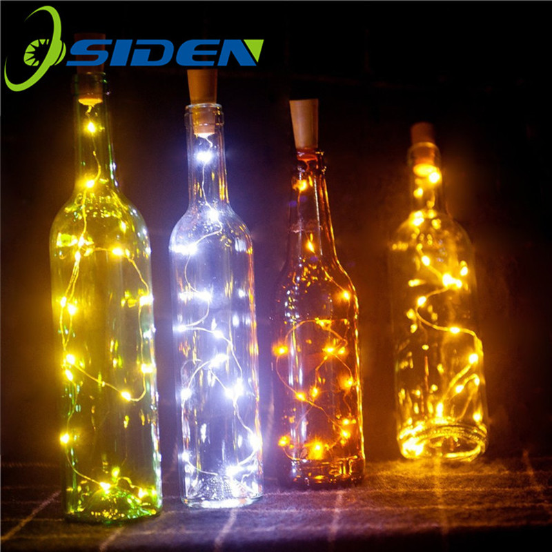 6.5ft 20 led 2m vinflaske lys kork batteri drevet krans gør-det-selv julesnore lys fest halloween bryllup dekoration
