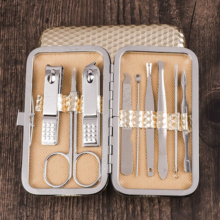 Schoonheid manicure pedicure schaar verzorgingsset manicure set 19 stuks nagelknipper eagle tools complete set in doos: 9