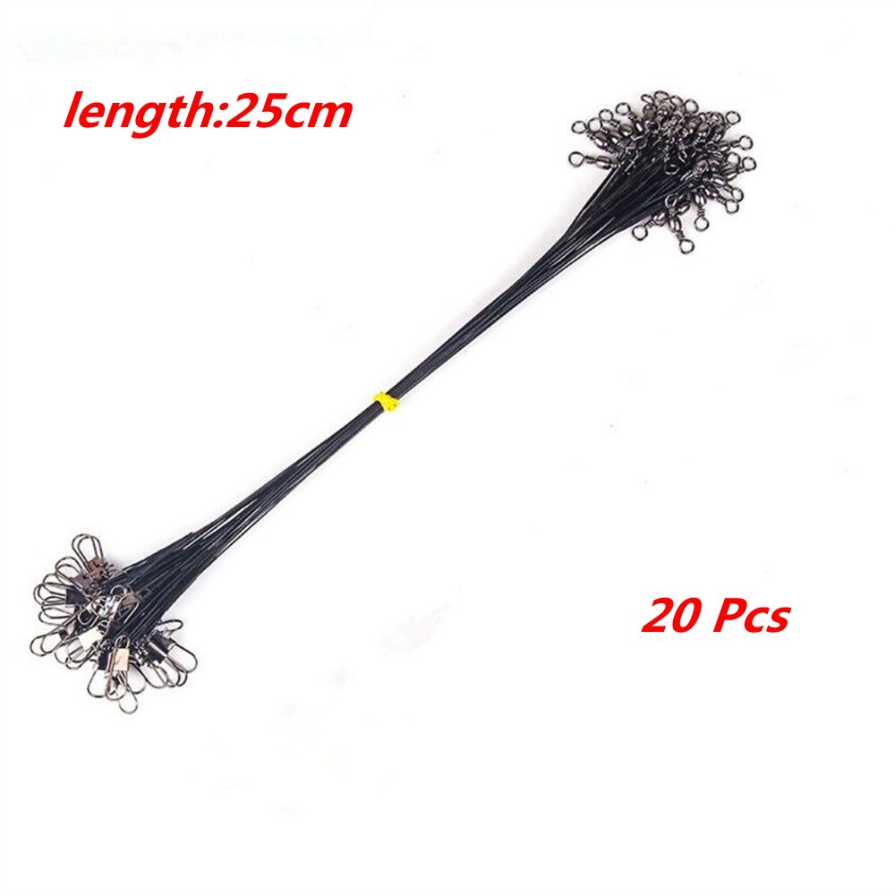 20 Teile/los Anti Biss Stahl Angelschnur Stahl Draht Führer Mit schwenken Angeln Zubehör Blei Ader Leine Angeln Draht 15CM-30CM: 7