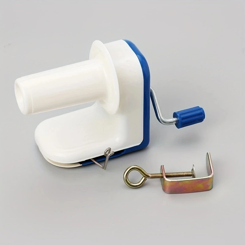 Ręczna nawijarka robić włóczki wełnianej, maszyna robić nawijania i skręcania nici robić użytku domowego.: śliwka