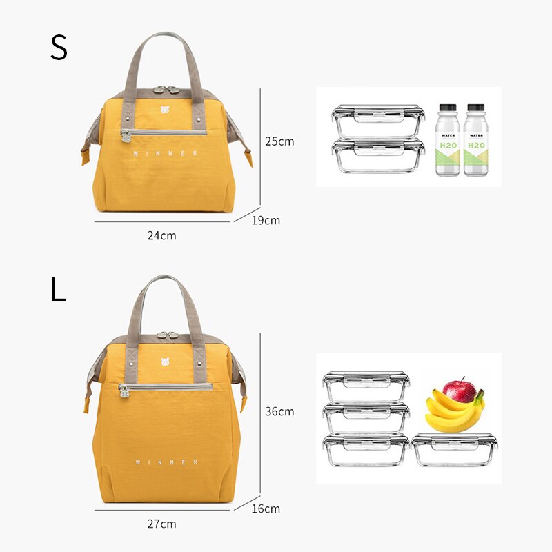 Winner Thermal Insulated Lunch Box Tote Cooler Bag Bento Pouch Lunch Container School Food Storage Bags