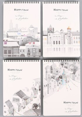 B5 spiral notepad diary horizontal blank paper inner page picture drawing book college student notebook thickened vertical flip: 3