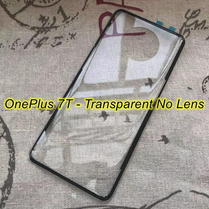 Clear Back Glass Cover Voor Oneplus 7 7T Pro Batterij Back Cover Rear Behuizing Deur Case Vervanging Voor Oneplus 7T Batterij Cover: 7T-Transparent