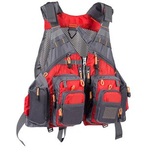 Bassdash Ademend Vissen Vest Outdoor Sport Fly Zwemmen Veiligheid Verstelbare Utility Vest Visgerei Voor Mannen En Vrouwen: Red