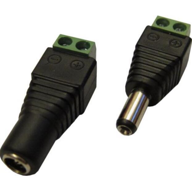Camera Power 5 Male/ 5 Female 2.1x5.5mm 2.1mm DC Power Jack Adapter Plug Connector CCTV Camera DVR Systems