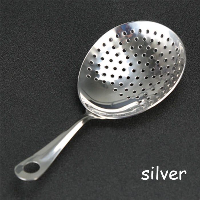 Colador de cóctel de barra Julep chapado en oro y cobre antiguo, se adapta a la mayoría de coctelera Boston, herramienta de Bar: silver