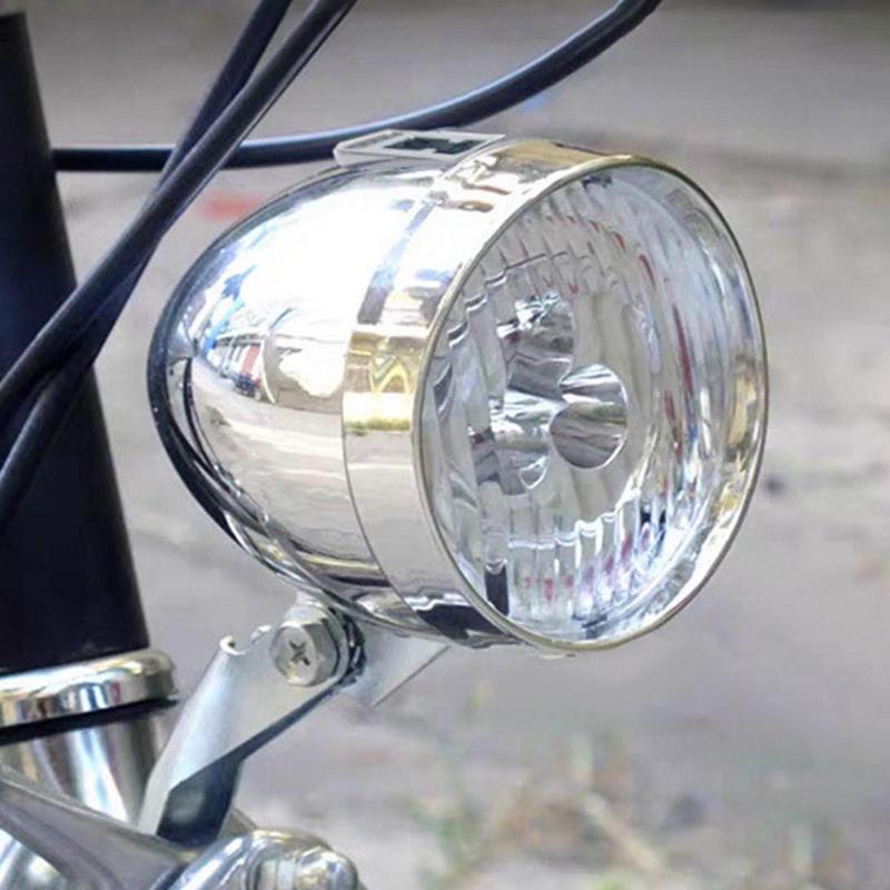 Retro fietskoplamp USB-opladen Klassiek mountainbike-voorlicht 3 led-lampen fietskopverlichting voor fietsaccessoires