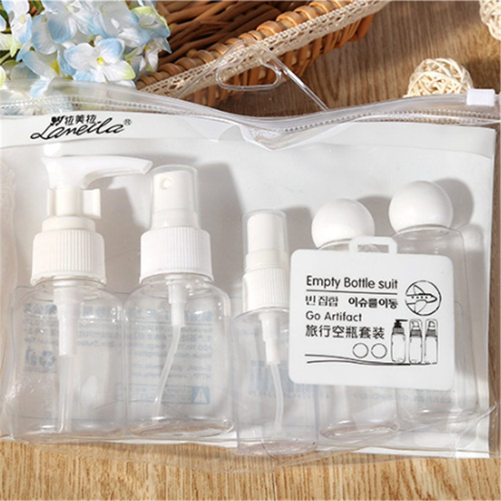 Rejse mini makeup kosmetik flasker plast gennemsigtig tom øjenskygge make up container flaske 5 stk/sæt
