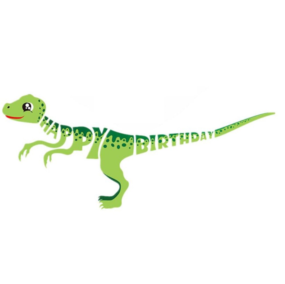 1 set grattis banderoller dinosaurie fest dino latex ballonger baby födelsedag dekorationer barn dinosaurie födelsedagsfest tillbehör: Ljusgrön