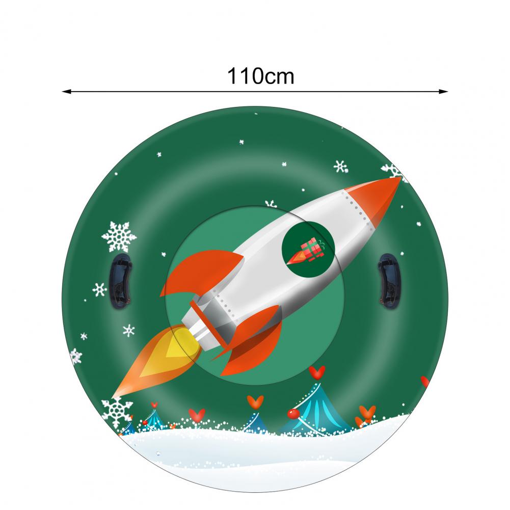 55% Inflatable Snow Sled Reusable PVC Xmas Snowman Sledding Tube for Family