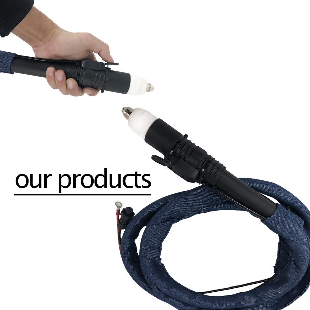 P80 Air Plasma Cutting Torch Pilot Arc 10/16/23 Feet Industrial Grade CNC Auto Cutter Mahchine Burner Black Straight