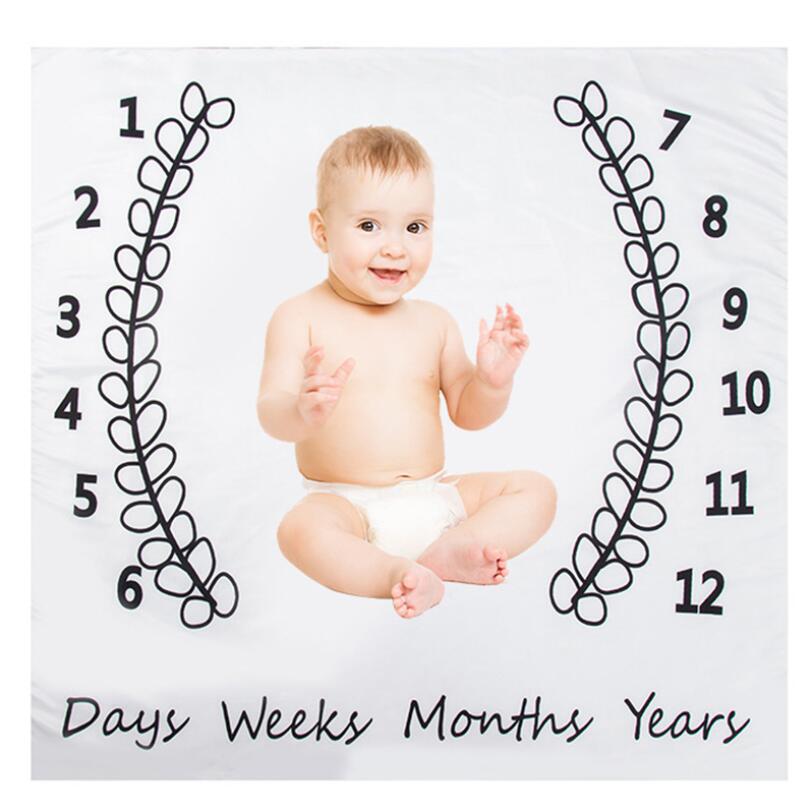 Infant Photography Props Nordic Baby Days Months Years Photo Background Cloth Blanket Child Room Decoration 100*100CM: EF-84
