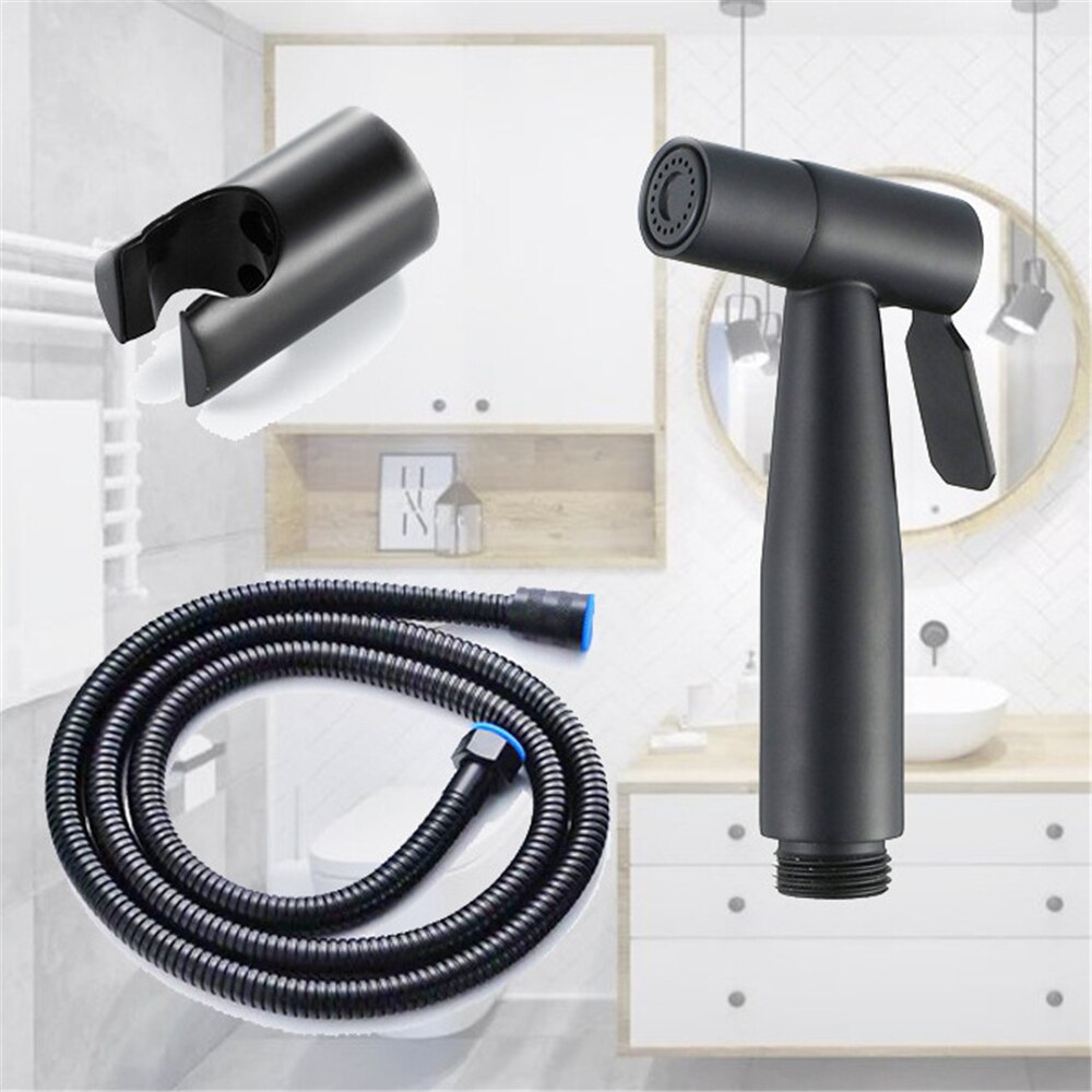 Handheld Bidet Kraan Spuit Roestvrij Staal Zwart Bidet Set Hand Spray Bidet Spuit Zelfreinigende Voor Badkamer: D