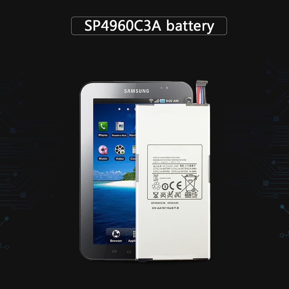 Tablet Batterij SP4960C3A Voor Samsung Galaxy Tab 7.0 GT-P1000 P1010 4000 Mah Top Pc Batteria