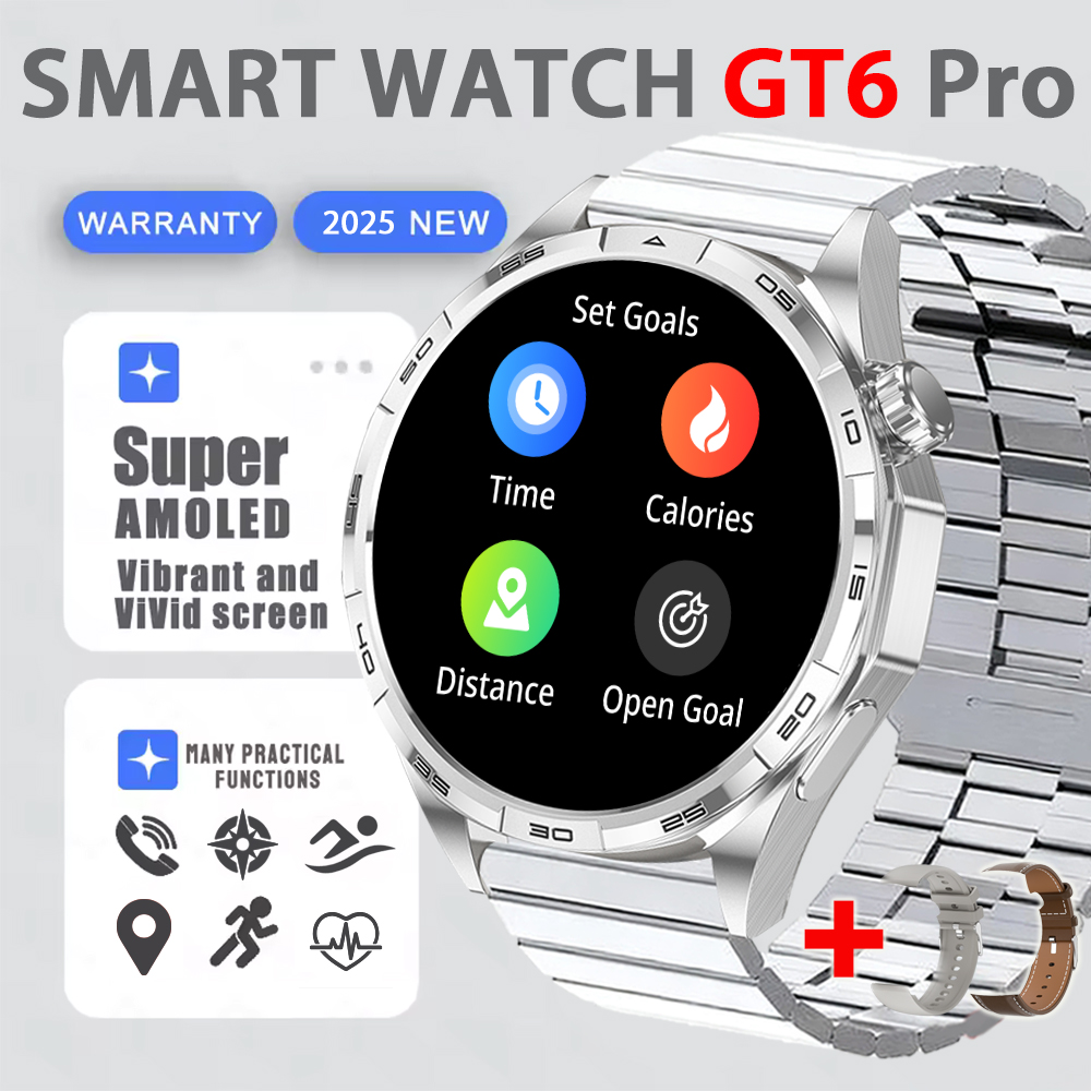 accorto guarda GT6 pro (2025) GPS AMOLED HD da 1,50 pollici Promemoria messaggio Chiamata Bluetooth Frequenza cardiaca 4 GB Smartwatch Riduzione 100%: Chiaro