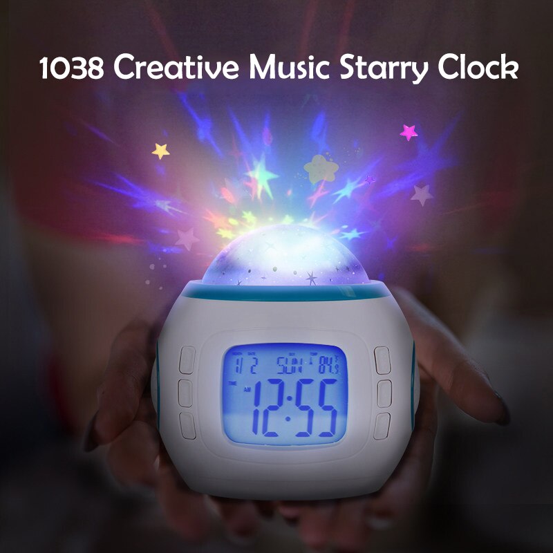 Led Projectie Wekker Digitale Datum Snooze Functie Achtergrondverlichting Projector Bureau Tafel Led Klok Met Tijd Projectie