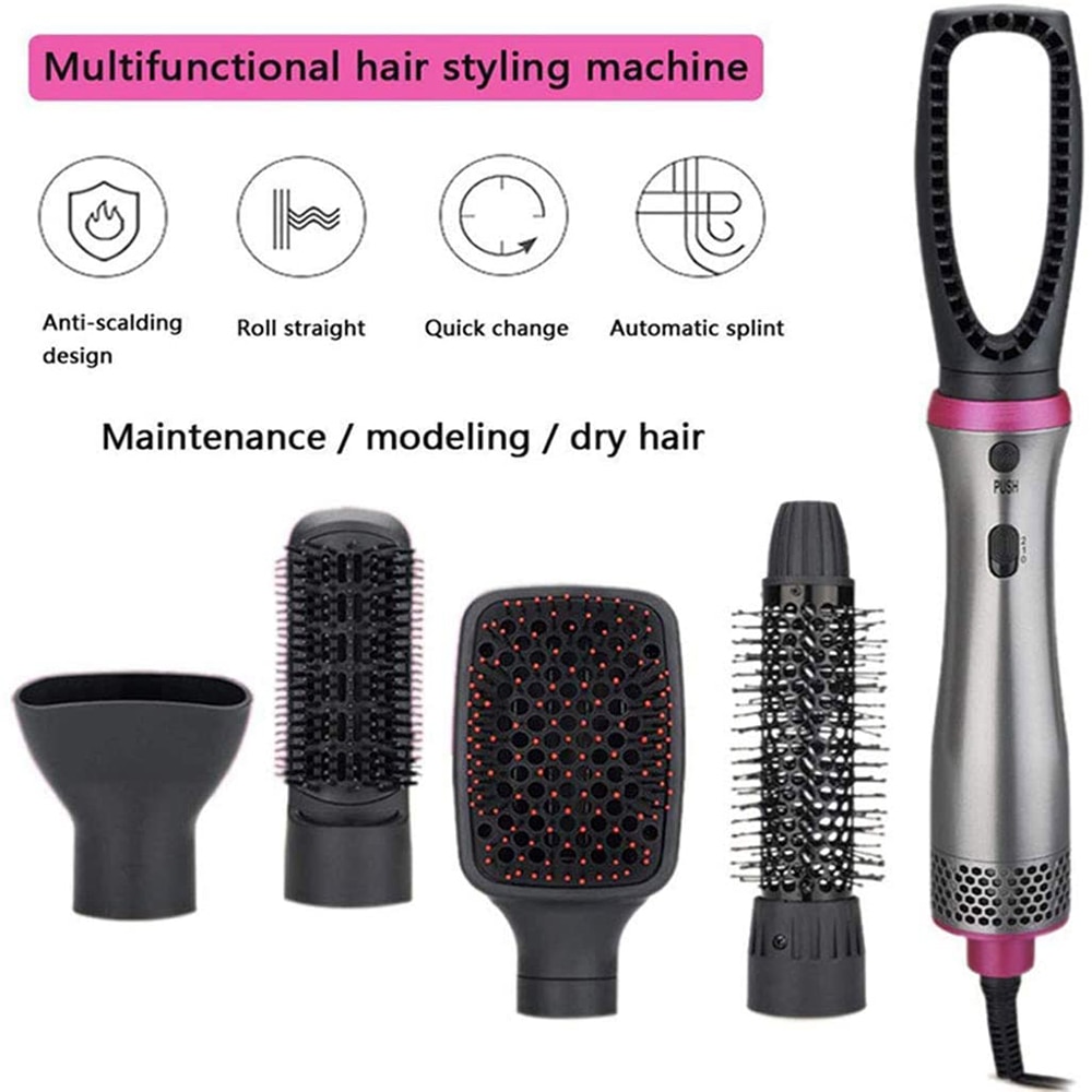 5 in 1 Beauty Salon Home use Hair Blow Dryer Air Brush Styler Negative Ion Hair Straightener Volumizer Hair Curler Hair Care