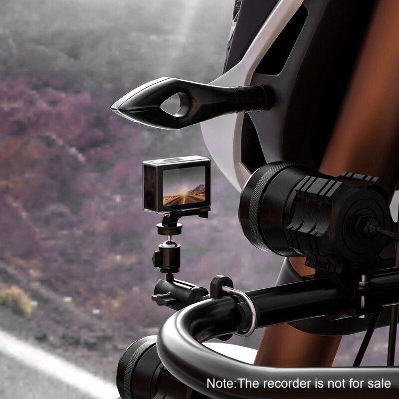 Cykel motorcykel kamerahållare styre spegelfäste 1/4 metallstativ actionkameror tillbehör