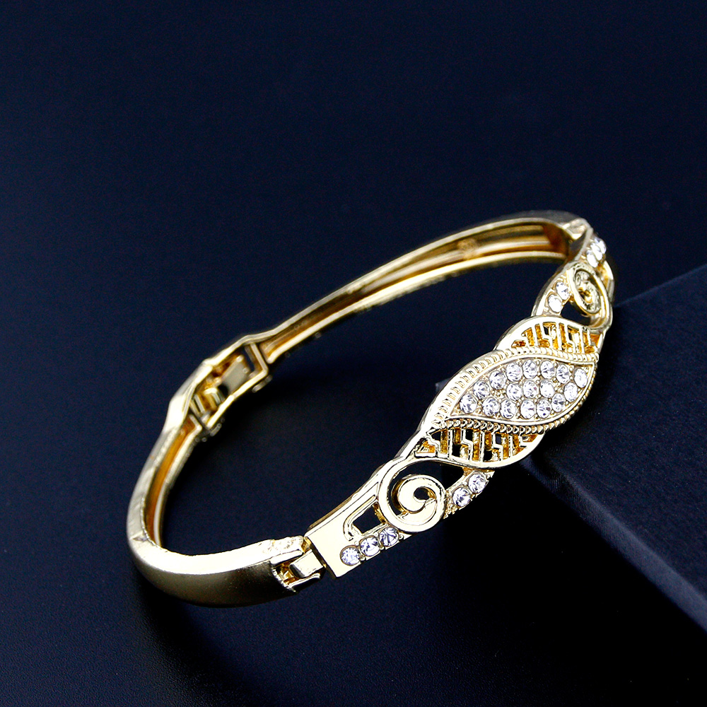 Brazalete Sunspicems Marruecos, pulsera fina para mujer, brazalete de cristal árabe, pulsera con lazo, Color dorado de 18 quilates, joyería de novia de Dubái