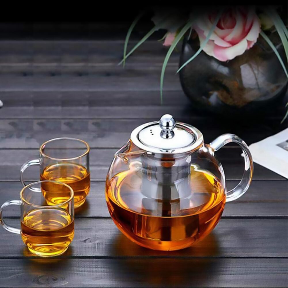 Heat-Resistant Glass Teapot Double Wall Glass Teacup Clear Tea Pot Infuser Qolong Tea Kettle Tea Different Flavors For Practical