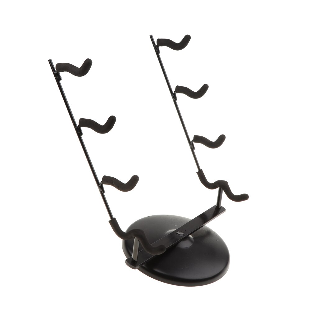 Flute Stand Holder - Round Iron Base & Bamboo Neck - Black