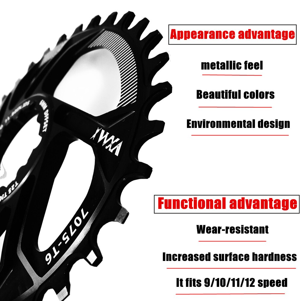 Vxm fietskettingblad 30t 32t 34t 36t 38t smal breed fietskettingblad voor gxp  xx1 x9 xo x01 cnc  al7075 crankstel fietsonderdelen