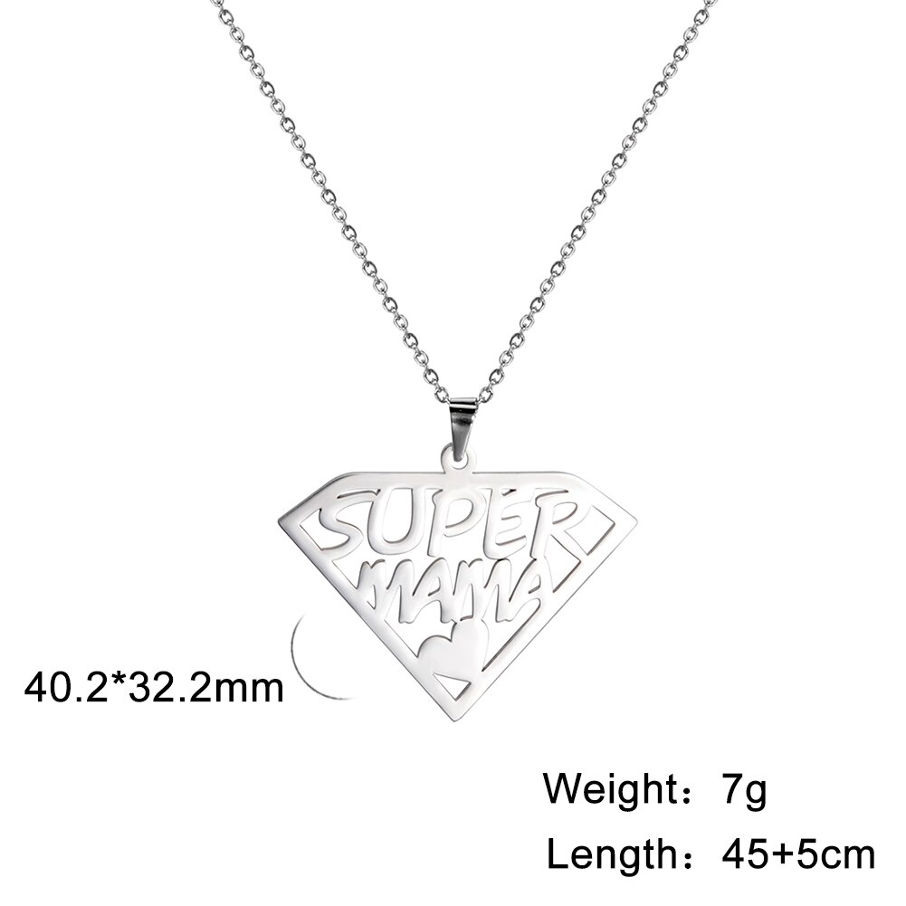 Minun muotoni äiti kirjain nimikyltti riipus kaulakoru naisille #39 ruostumattomasta teräksestä kaulakorut choker korut: C teräksen väri