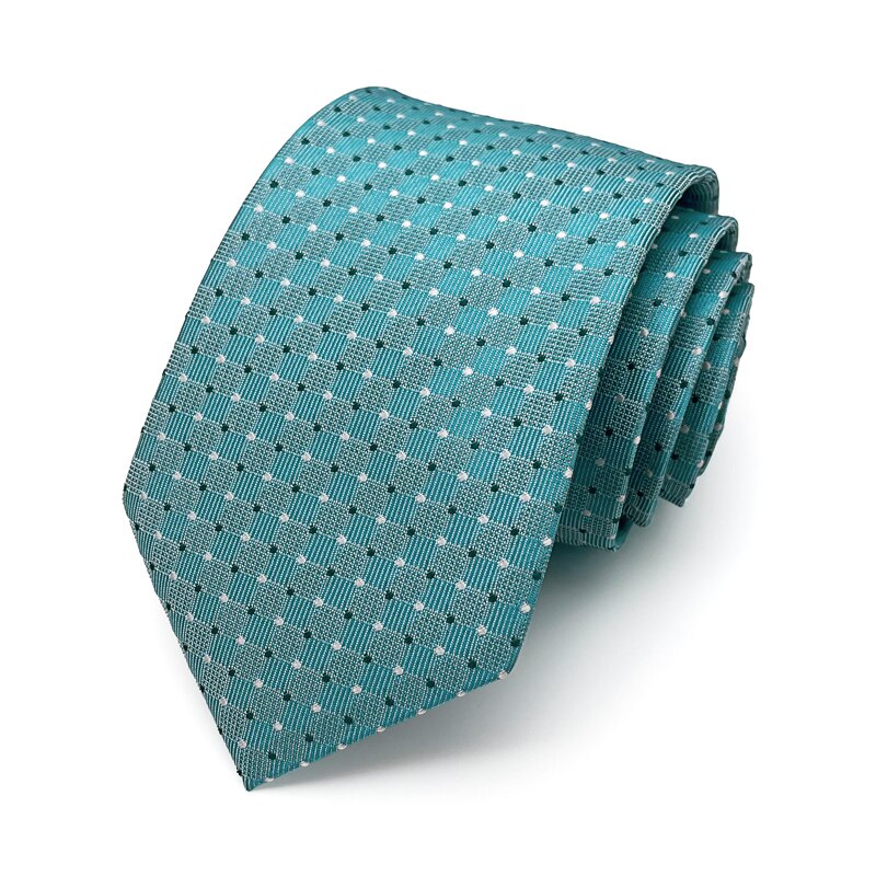 8 Cm Luxe Stropdas Voor Mannen Desiger Plaid Dot Mode-Business Stropdas Mannelijke Met Doos: Donkergrijs