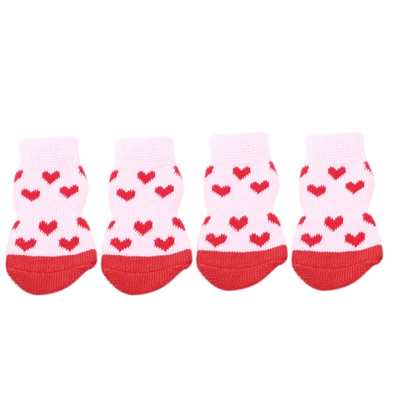 Zapatos antideslizantes para perros y gatos, zapatillas para mascotas, calcetines bonitos para interiores, botas de nieve para perros y gatos pequeños, suministros para mascotas: pink L