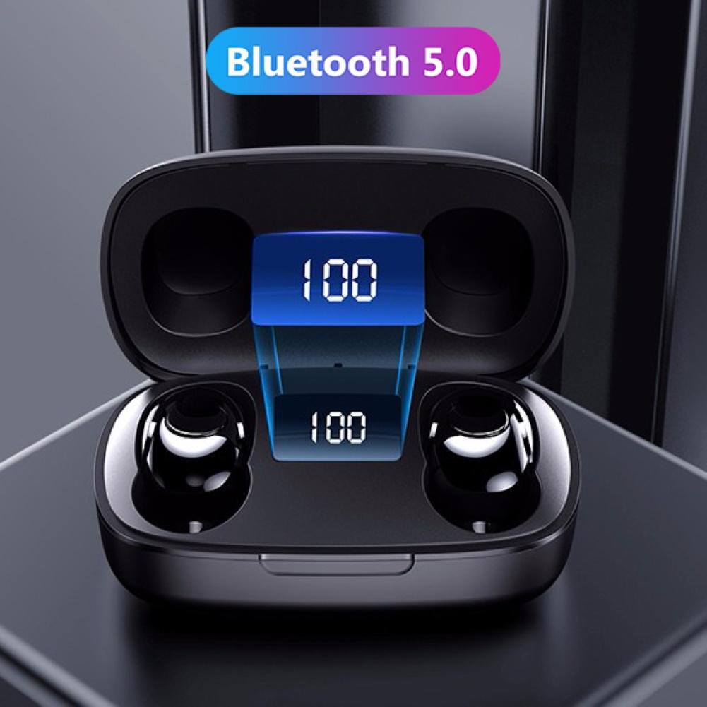 Draadloze Koptelefoon Tws Bluetooth 5.0 Mini Oordopjes Stereo Bass Led Power Display Noise Cancelling Sport Waterdichte Oordopjes In Ear