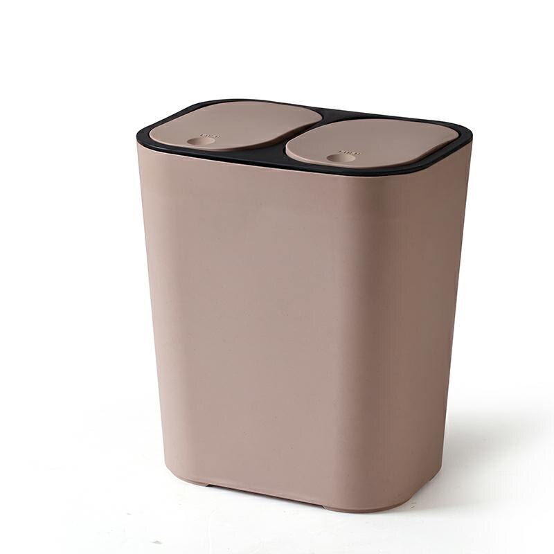 Kitchen Trash Can Recycle Bin Double Cover Trash Bin Household Dry And Wet Separation Waste Bin Rubbish Bin for Bathroom