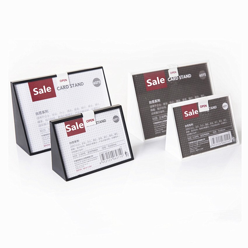 Acrylic Label Card Sign Display Stand Holder for Commodity Price Name Signage Triangle Plastic Injection Moulding 2pcs