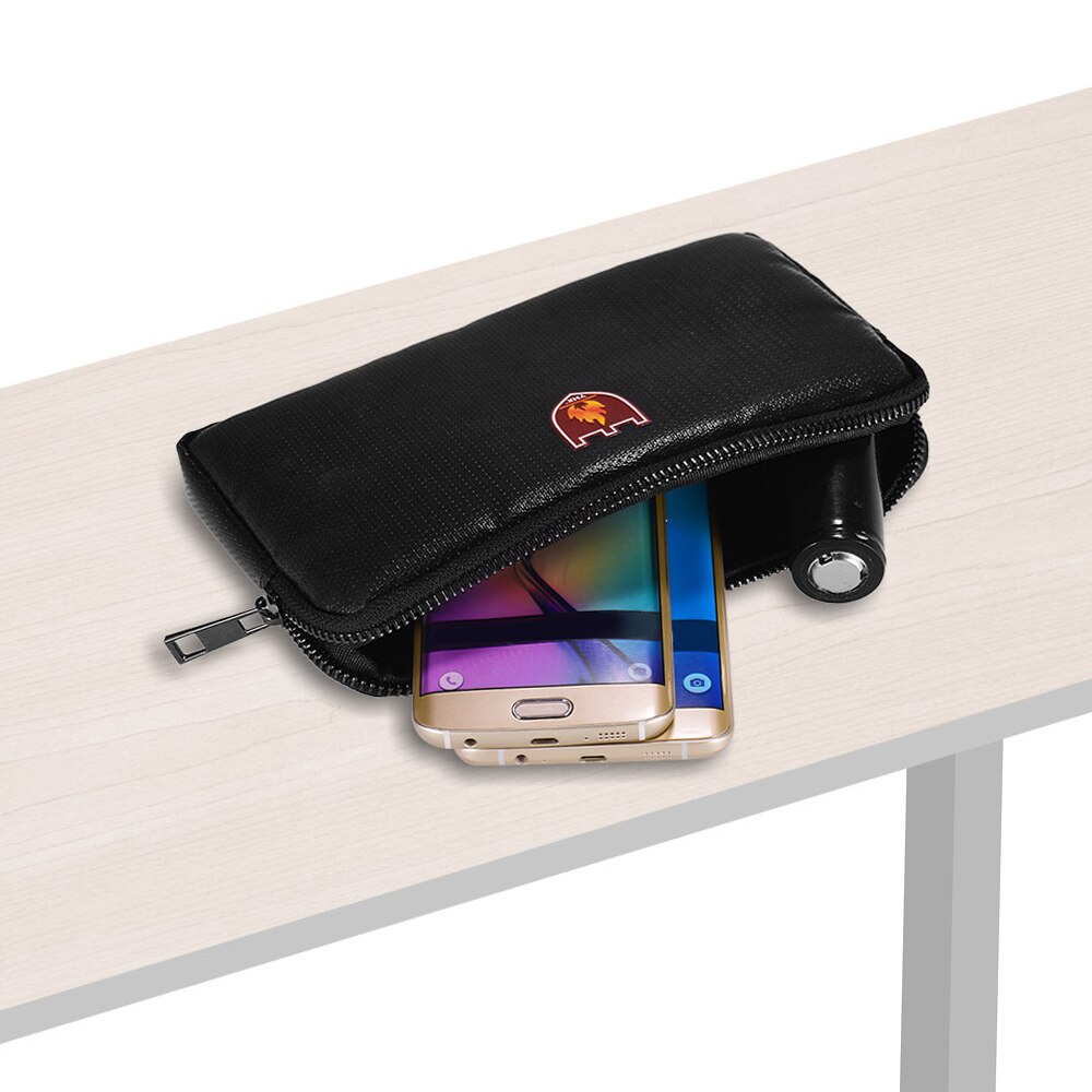 Portable Safe Organizer Fireproof Bag 8.19*4.65in Zipper Closure for Electronic Products Mobile Phones Powerbanks
