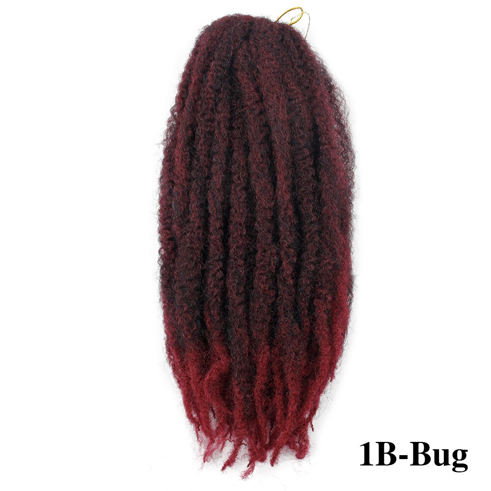 Marley Braids Crochet hair Curly Afro spring twist Soft Red Grey Synthetic Kanekalo Braids Crochet Braiding Hair Extension: T1B/Burgundy