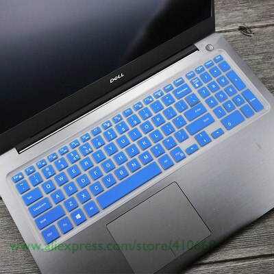 15.6 inch Silicone laptop keyboard cover skin Protector For Dell inspiron Vostro 3000 7559Ins 15P 15 7000 7568 15-7560 2528: Blue