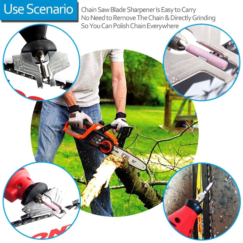 Electric Chainsaw Sharpener Kit, 110 Volts Portabl... Grandado