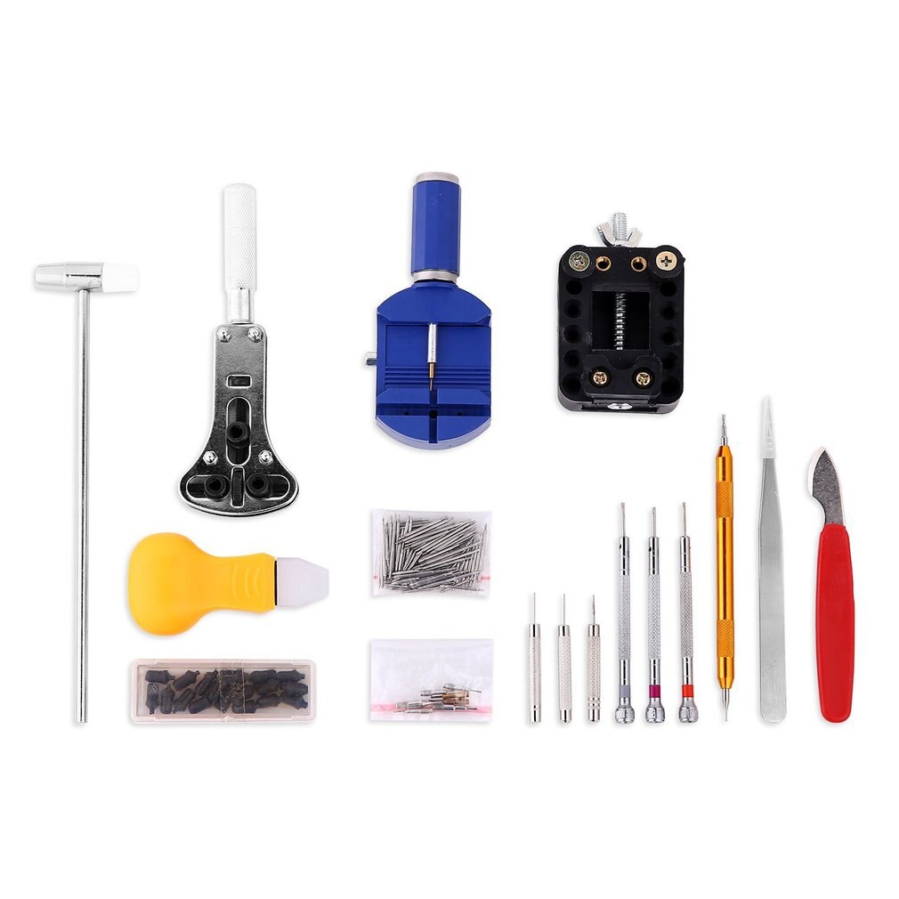 Tragbare 147Stck Uhr Reparatur Werkzeug Bausatz mit Tragetasche Professionelle Uhr Öffner Stift Verknüpfung Entferner Bar Instrumente einstellen