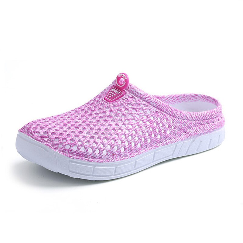 Women Leisure Fitness Shoes Women Light Breathable Summer Shoes Female Network Sports Toning Shoes Hollow Beach Shoes: pink / 9