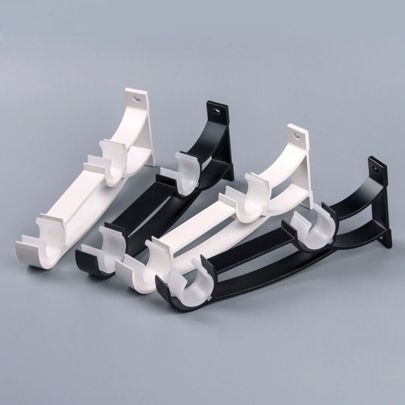 1pc Double Curtain Rod Brackets Window Hardware Holder Home Decor Side Top Mounted Easy To Install