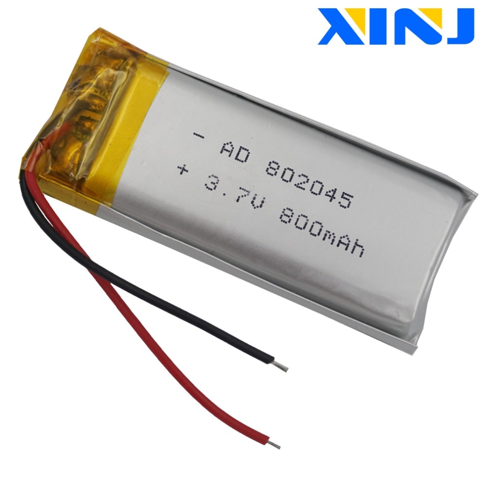 XINJ 3.7 V 800 mAh lithium polymeer batterij lipo cel 802045 Voor Camera DVC DVR GPS muziekspeler speaker Rijden telefoon horloges