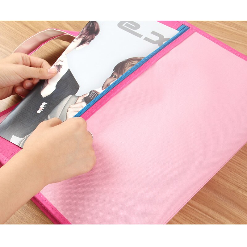 Bolsa de órgano creativa carpeta multicapa tela Oxford A4 Portable con cremallera información maletín bolsa de papel