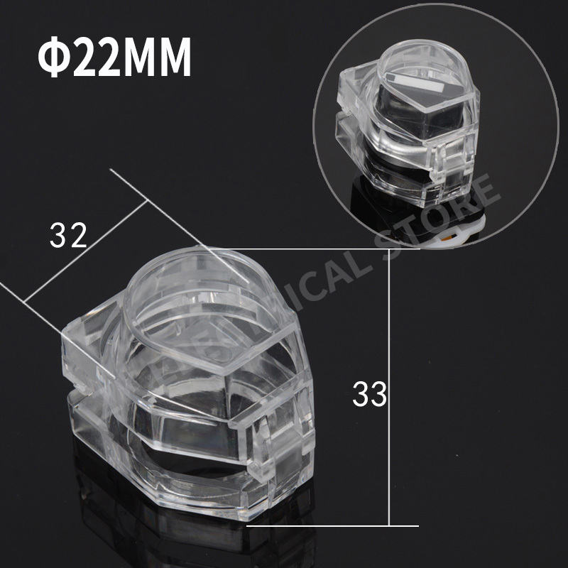 Push button switch protective cover protective cover anti-missing elevator emergency stop 16/22mm accessory round warning ring: Yellow