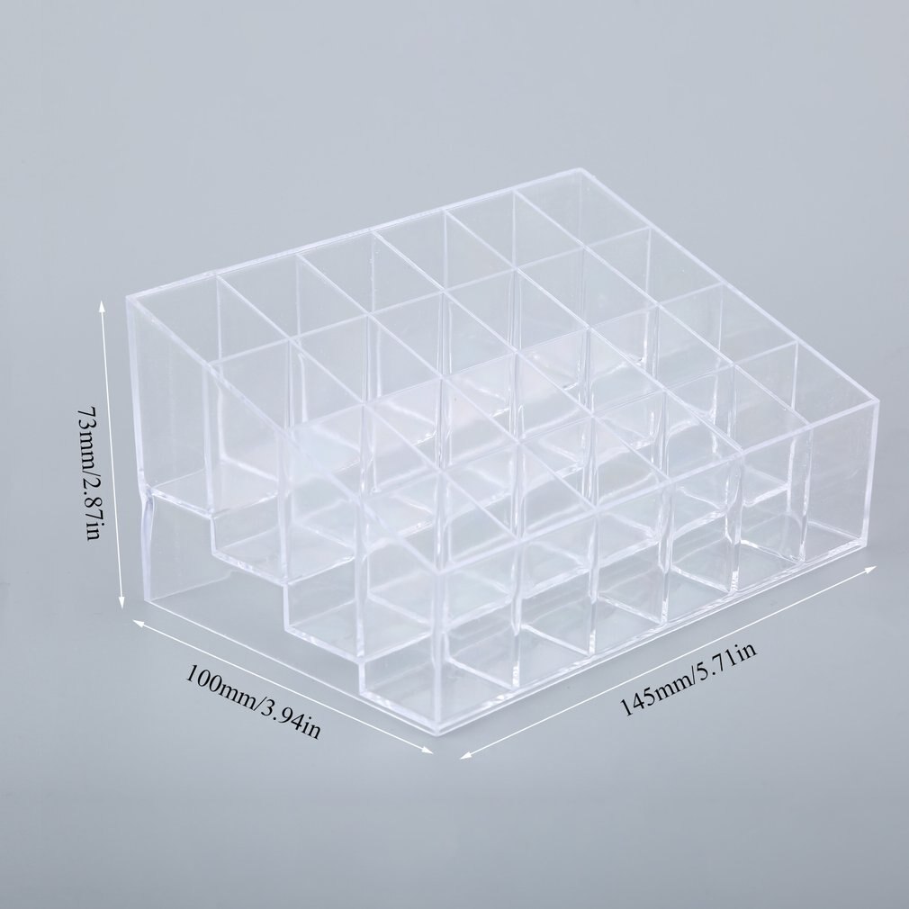 24- grid acryl make-up organizer opbergdoos cosmetische lippenstift sieradendoos displaystandaard make-up tools kwastenhouder