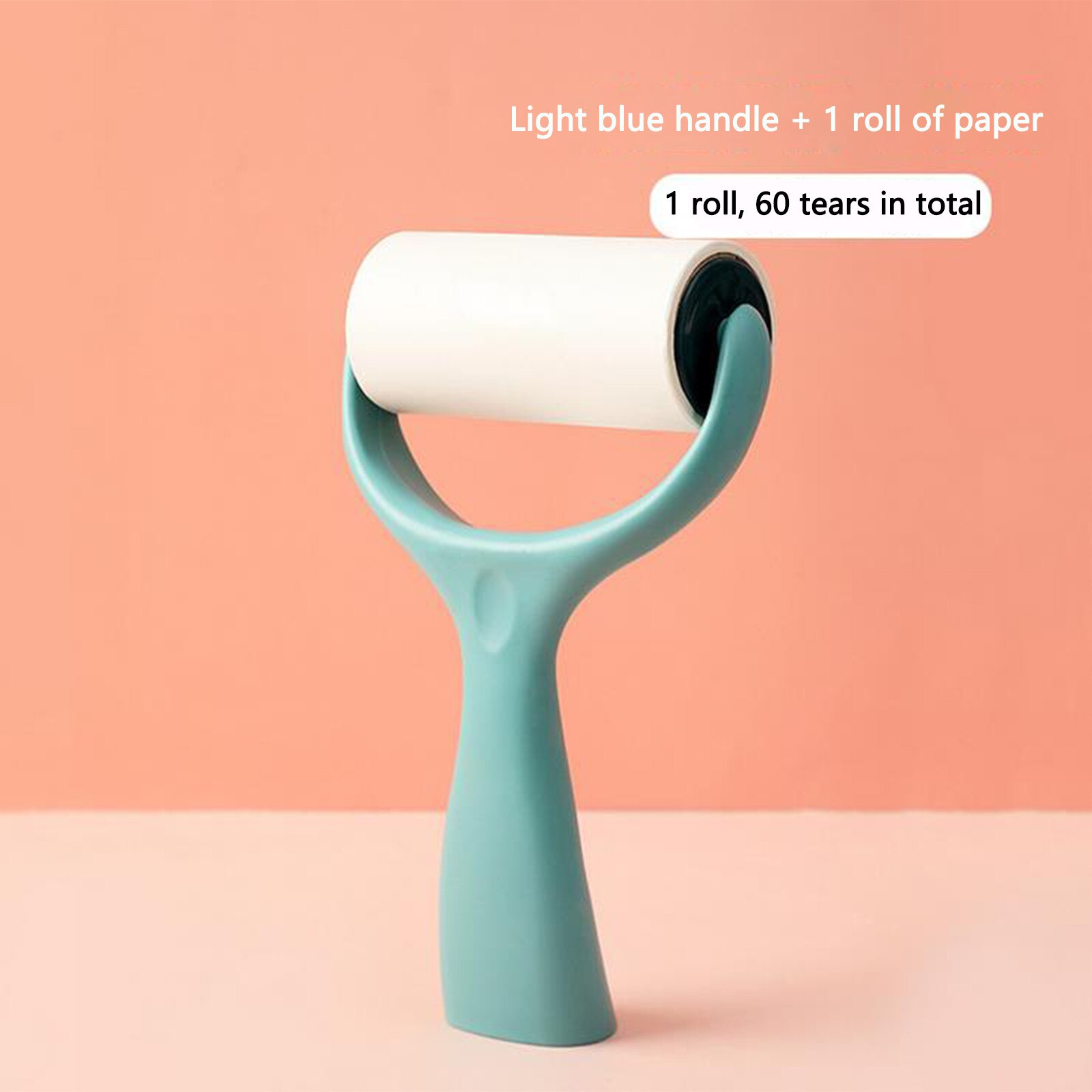 25#  stand-up rulle klæbemiddel husholdningstøj fjernelse af hårbørste vaskbar rulle renere fnug rengøringsmiddel: Lyseblå