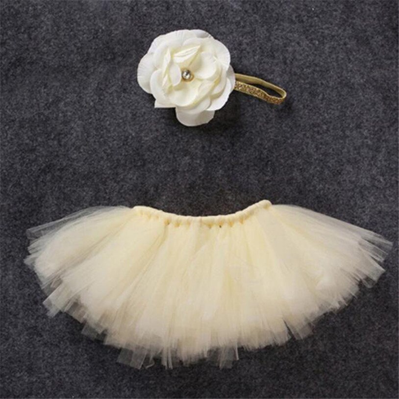 TELOTUNY baby tulle skirt + Headband newborn photography props C0418