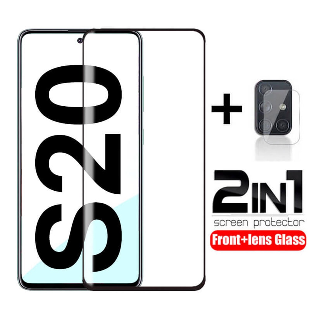 2 In 1 Gehärtetem glas Für Samsung Galaxy S20 ultra S10 Kamera Objektiv Glas auf Samsung S20 plus glas