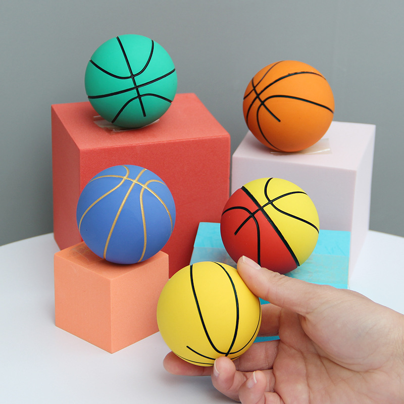 6cm rubber basketball cartoon cute super high elasticity mini basketball creative kids outdoor indoor interactive game toy ball: Plum