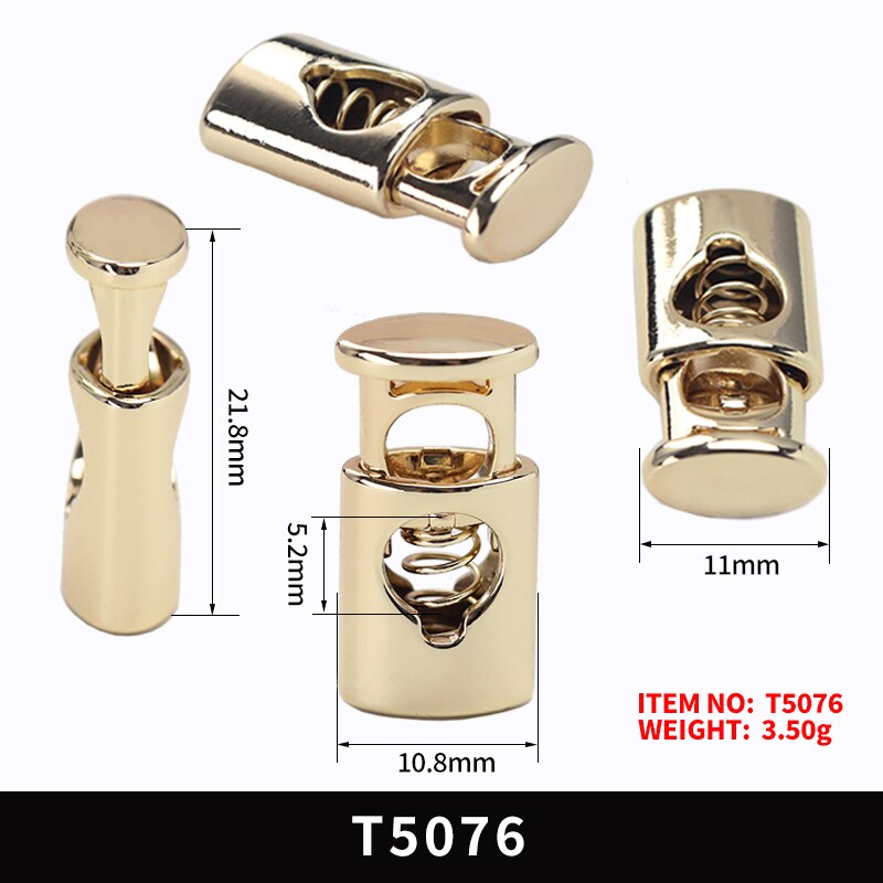 20pcs Metal Toggle Spring Loaded Cord Locks Drawstring Rope Clip End Round Ball Sliding Fasten Button Lanyard Paracord Stopper: 6