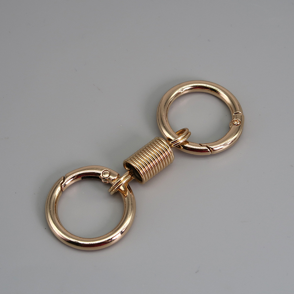 Männer Doppel Ring Schlüsselbund Metall Taille Schnalle Auto Schlüssel Halfter Anhänger draussen Karabiner Klettern Werkzeug Angeln Schlüsselring Geschäft: Gelb